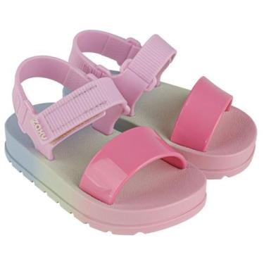 Imagem de Sandalia Papete Infantil Zaxynina Feminina Macia, Lilás, 26/27