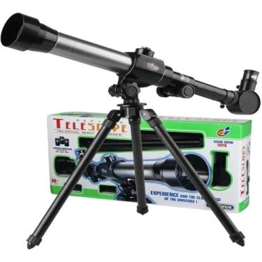 Imagem de TELESCOPIO LUNAR TERRESTRE LUNETA ASTRONOMICA KIT COMPLETO 40X TRIPE REFLATOR CIENCIA ESCOLA