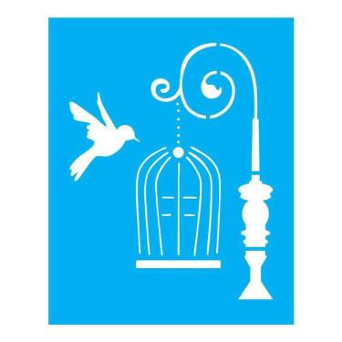 Imagem de Stencil Tamako Pássaro - 20X25Cm - Ref B707