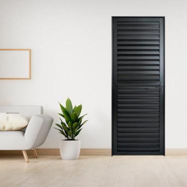 Imagem de Porta de Aluminio Palheta 210x70cm Linha Plus Lux-esquadrias Abertura 