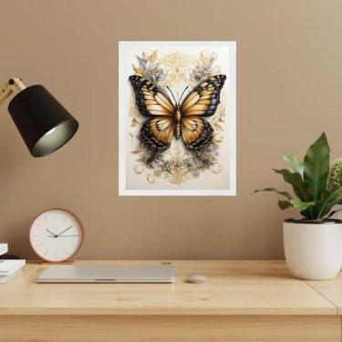 Imagem de Quadro Decorativo Borboleta Elegante 33X24Cm - Com Vidro