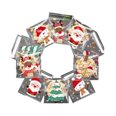 Imagem de Sacolas De Presente Com Padrão De Natal Em Desenho Animado, 100 Peças 