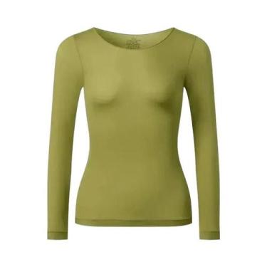 Imagem de Camiseta Térmica Feminina De Manga Longa Fina Para Outono Inverno L-XL