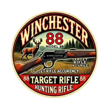 Imagem de Placa De Metal Retrô Vintage Modelo Winchester Para Decoração De Casa 