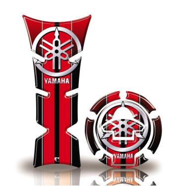 Imagem de Kit Protetor De Tanque E Bocal Moto Yamaha Diapasão Vermelho Vermelho