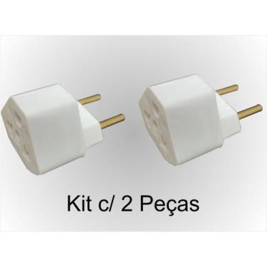 Imagem de Kit 2 x Adaptador para Tomada 20A Branco - Majuss