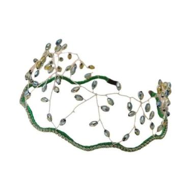 Imagem de Tiara De Cristal Verde Para Noivas, Acessórios De Cabelo Para Mulheres