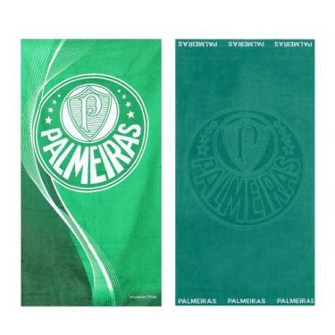 Imagem de Kit 2 Toalhas de Banho Aveludada e Jacquard Time do Palmeiras Verde Bu