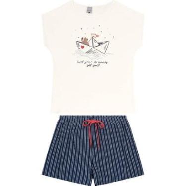 Imagem de Pijama Manga Curta Feminino Algodão Malwee Ref. 120750-Feminino