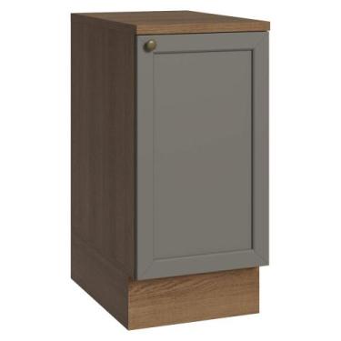 Imagem de Balcão de Cozinha 40 cm 1 Porta Rustic/Cinza Vik Madesa, Rustic/Cinza
