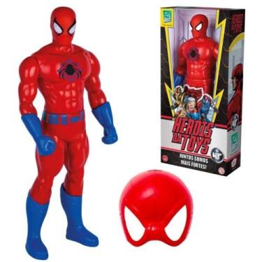 Imagem de Boneco Homem Grande Aranha Heróis Articulado 42cm + Mascara Infantil -
