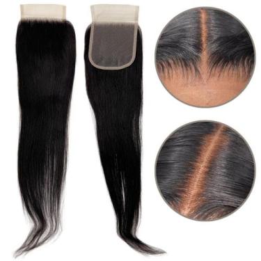 Imagem de Prótese topo capilar humano preto natural lace hd 11x11 Tamanho:50cm 1