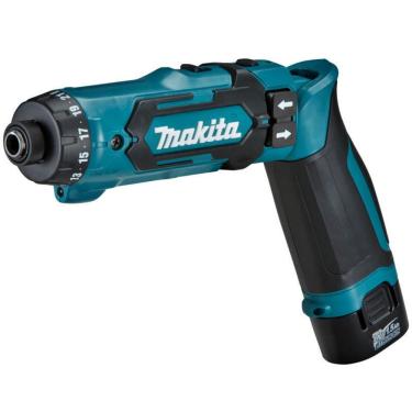 Imagem de Parafusadeira Furadeira 5mm à Bateria 7.2V com Bateria Carregador Jogo Bits Maleta DF012DSE Makita