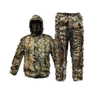 Imagem de Traje Ghillie Leve Com Camuflagem De Folhas De Selva E Capuz Para Foto