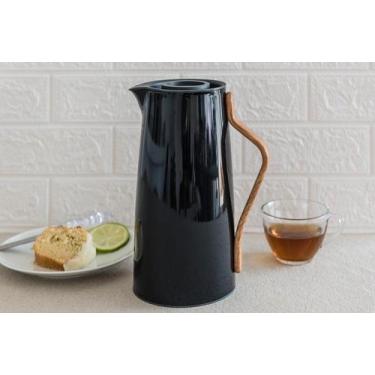 Imagem de Garrafa Térmica Kyoto 1 Litro Preta Compacta Prática Resistente Duráve