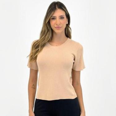 Imagem de Blusa 3RD Tricot com Strass Manga Curta Feminina-Feminino