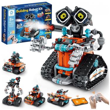 Imagem de Kit de robô STEM Sillbird 5 em 1 596 peças com controle remoto CA-B902 para Crianças a partir de 8 Anos - Brinquedo Educativo Programável