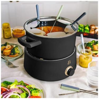 Imagem de Conjunto de fondue elétrico 3L Beautiful by Drew Barrymore preto inox 1000W com panela cerâmica 2L