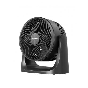 Imagem de Ventilador Circulador de Mesa Pelonis Preto 18 cm, 3 Velocidades, Inclinação 100°, Lâmina Dupla Airfoil, Silencioso 38 dB
