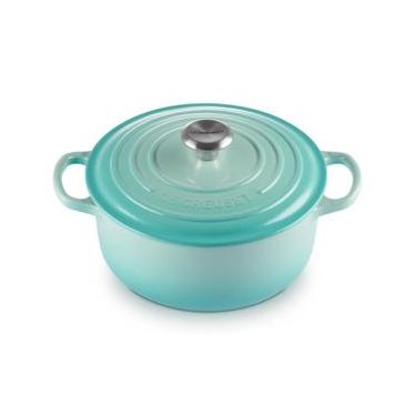 Imagem de PANELA REDONDA LE CREUSET SIGNATURE 26CM EM FERRO FUNDIDO ESMALTADO AZUL COOL MINT