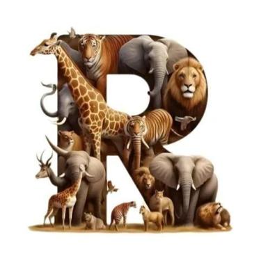 Imagem de Pintura Diamante Alfabeto Girafa Elefante Tigre Zebra Leão, Mosaico DI