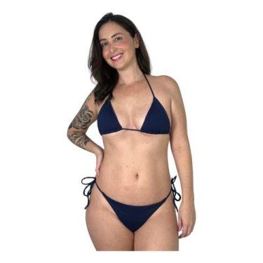 Imagem de Biquíni Cortininha Feminino Fio Duplo E Bojo Soft Plusmind, M, Azul, M