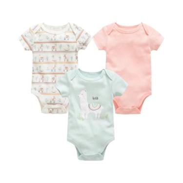 Imagem de Conjunto De Bodies De Algodão Para Bebês Meninas E Meninos Com Manga C