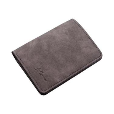 Imagem de Carteira Masculina Mini Fina Vertical De Couro PU, Porta-Cartões E Por