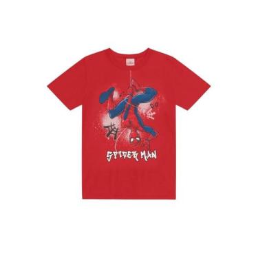 Imagem de Camiseta infantil menino do Homem-Aranha em gel Brandili, 10, Vermelho