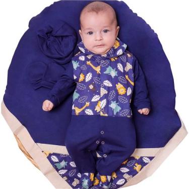Imagem de Saída de Maternidade Menino Mimo Safari Baby Bichinhos, Azul marinho