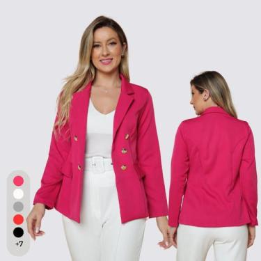 Imagem de Blazer Feminino Alfaiataria Com Botões - IV STORE, Pink, M(38-40)