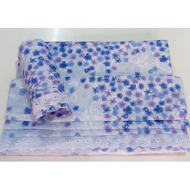 Imagem de Jogo De Lençol Queen Com Elastico Estampado - Lu Enxovais, Azul