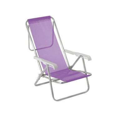 Imagem de Cadeira De Praia Piscina Reclinável 8 Posições Alumínio Mor, Lilás, 1