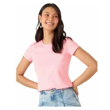 Imagem de KIT 3 Camiseta Baby Look Feminina Malwee Original Algodão - Barato Exp