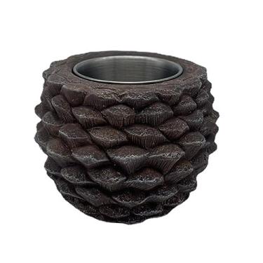 Imagem de Fogueira de mesa, pote de tigela de fogo em forma de pinha, mini tigela de concreto de fogo, lareira de álcool para esfregar em mesa, lareira de mesa portátil para varanda de pátio externo de(#1)