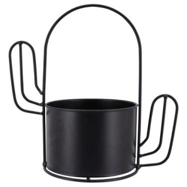 Imagem de GARDEN CACHEPÔ 23x24x13cm METAL PRETO CACTO - NH