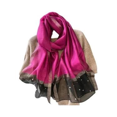 Imagem de Lenço de Linho e Seda Luxo Feminino - Xale, Bandana e Hijab para Verão