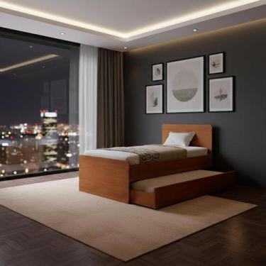 Imagem de Cama Solteiro Multifuncional Com Bicama Auxiliar Oculta Estrutura Refo