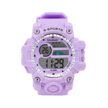 Imagem de Relógio Digital Esportivo Lilás estiloso - Genérico