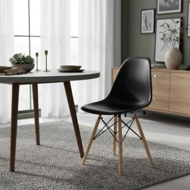 Imagem de Kit 20 cadeiras Charles Eames Eiffel DSW com pés de madeira clara - Pr