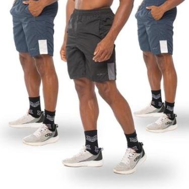 Imagem de Kit 3 Bermudas Dry Academia Esporte Alpha Co-Masculino