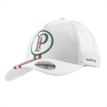 Imagem de Boné Supercap Palmeiras Patch Silk e Bordado com Listras Micro Satim - Unissex-Unissex