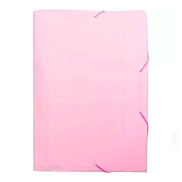 Imagem de Pasta Aba Elástico Ofício Dello Linho Serena com Material Resistente Formato Ofício 1 Unidade Rosa Pastel