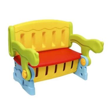 Imagem de Mesa Infantil 3 em 1 IWMI-3x1 Que Vira Banco e Baú com Fácil Higienização Colorido Impo...
