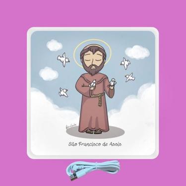 Imagem de Mini Luminária Box São Francisco USB TPC para Iluminação Suave com Luz Difusa Bivolt Fita LED 5W e Cabo 1 e 2 m