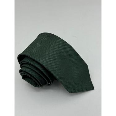 Imagem de Gravata Slim Social OEM Listrada em 100% Poliéster 1 e 40 a 1 e 50 cm Verde Oliva para Eventos Adulto