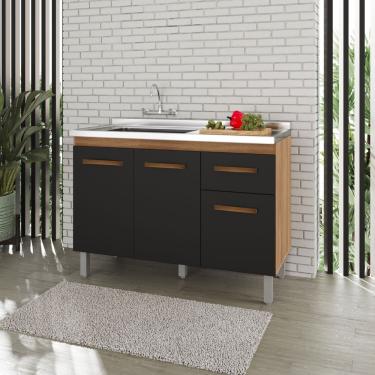 Imagem de Balcão Para Pia 1,20 Anita - Savana/preto