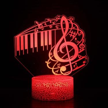 Imagem de Luz noturna LED 3D, musicais, anotações, mudanças de cor, crianças - Y