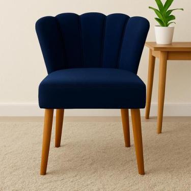 Imagem de Cadeira Poltrona Pétala Estofada Veludo Decorativa Recepção - Impactus