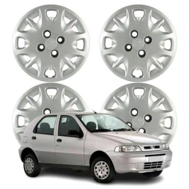 Imagem de Jogo Calota Aro 13 Fiat Palio ELX 2001 Cubo Baixo Prata 005CB-PTA-U - 